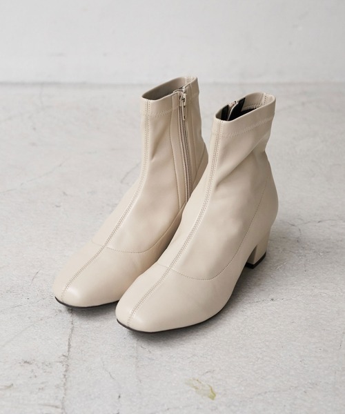 earth music&ecology（アースミュージックアンドエコロジー）の「ORiental TRaffic ストレッチブーツ（ブーツ・レディース・アイボリー/ブラック/ダークブラウン・S/M/L）」の2枚目の写真