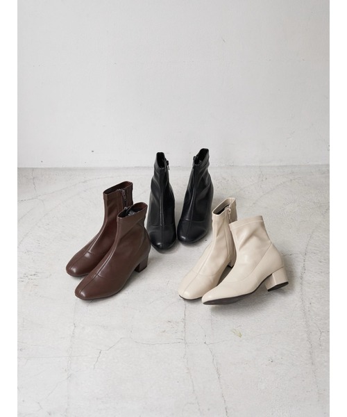 earth music&ecology（アースミュージックアンドエコロジー）の「ORiental TRaffic ストレッチブーツ（ブーツ・レディース・アイボリー/ブラック/ダークブラウン・S/M/L）」の6枚目の写真