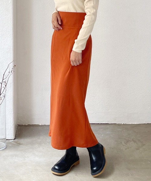 Shelly island（シェリーアイランド）の「ハイウエストロングナロースカート（スカート・レディース・ライトグリーン/レッド/グリーン/オレンジ/ブラック・M）」の5枚目の写真