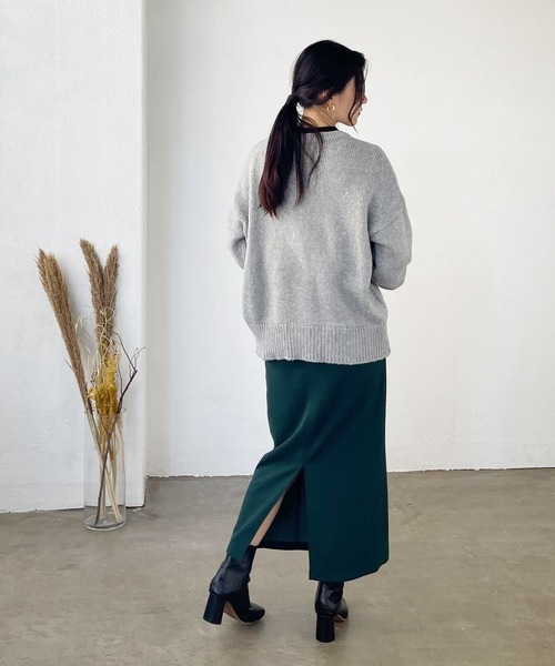 Shelly island（シェリーアイランド）の「ハイウエストロングナロースカート（スカート・レディース・ライトグリーン/レッド/グリーン/オレンジ/ブラック・M）」の21枚目の写真