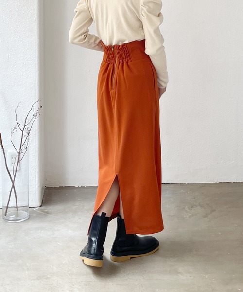 Shelly island（シェリーアイランド）の「ハイウエストロングナロースカート（スカート・レディース・ライトグリーン/レッド/グリーン/オレンジ/ブラック・M）」の13枚目の写真