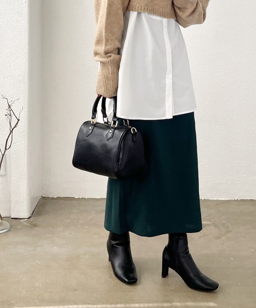 Shelly island（シェリーアイランド）の「ハイウエストロングナロースカート（スカート・レディース・ライトグリーン/レッド/グリーン/オレンジ/ブラック・M）」の8枚目の写真