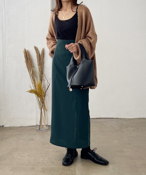 Shelly island（シェリーアイランド）の「ハイウエストロングナロースカート（スカート・レディース・ライトグリーン/レッド/グリーン/オレンジ/ブラック・M）」の17枚目の写真