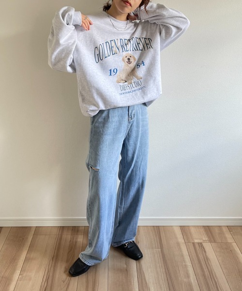 トレーナー スウェット vintage like over size wanwan sweat / ヴィンテージライクオーバーサイズワンワンスウェット vintage like over size wanwan sweat / ヴィンテージライク
