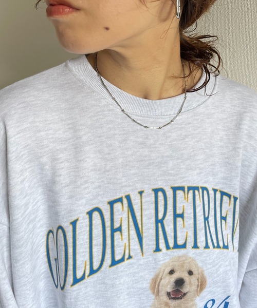 wee9s（ウィークス）の「vintage like over size wanwan sweat / ヴィンテージライクオーバーサイズワンワンスウェット（スウェット・レディース・グレー・FREE）」の3枚目の写真