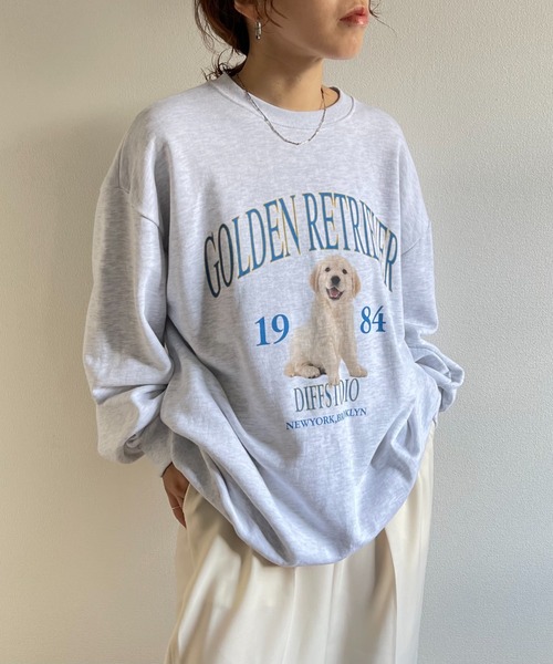 wee9s（ウィークス）の「vintage like over size wanwan sweat / ヴィンテージライクオーバーサイズワンワンスウェット（スウェット・レディース・グレー・FREE）」の22枚目の写真