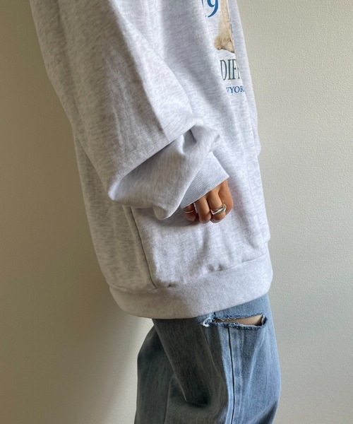 vintage like over size wanwan sweat / ヴィンテージライク
