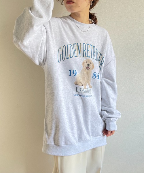 wee9s（ウィークス）の「vintage like over size wanwan sweat / ヴィンテージライクオーバーサイズワンワンスウェット（スウェット・レディース・グレー・FREE）」の4枚目の写真