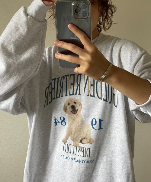 wee9s（ウィークス）の「vintage like over size wanwan sweat / ヴィンテージライクオーバーサイズワンワンスウェット（スウェット・レディース・グレー・FREE）」の11枚目の写真