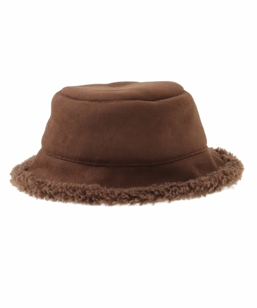 a.v.v（アーヴェヴェ）の「[KIDS]ムートン風バケットハット（ハット・キッズ・ベージュ/ブラウン・54）」の4枚目の写真