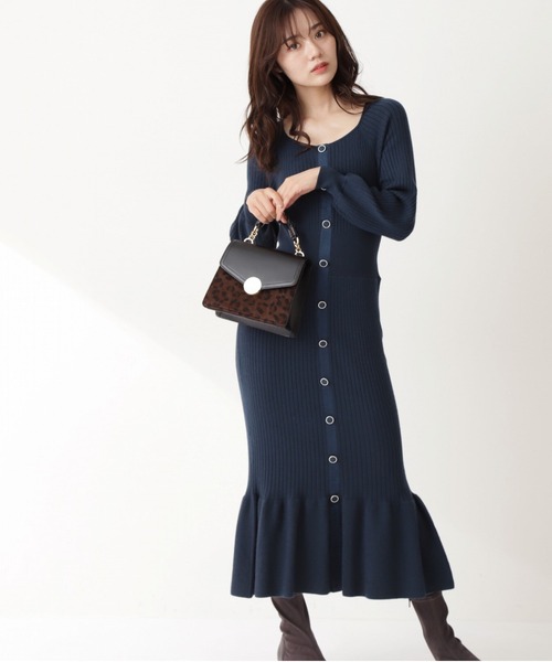 PROPORTION BODY DRESSING（プロポーションボディドレッシング）の「フェイクスエードトリミングマーメイドＫＴＯＰ / 1211240509（ワンピース・レディース・ダークグレー/グリーン/ベージュ・MEDIUM/SMALL）」の3枚目の写真