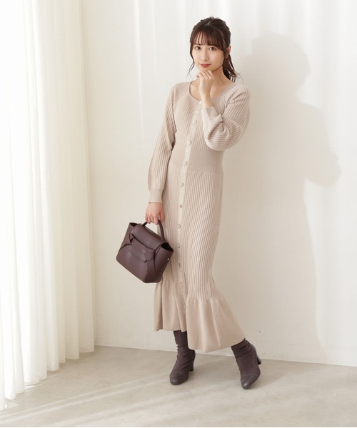 PROPORTION BODY DRESSING（プロポーションボディドレッシング）の「フェイクスエードトリミングマーメイドＫＴＯＰ / 1211240509（ワンピース・レディース・ダークグレー/グリーン/ベージュ・MEDIUM/SMALL）」の8枚目の写真