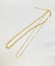 Loco Ocean（ロコオーシャン）の「2連シンプルデザインチェーン 重ね付けネックレス（ネックレス）」