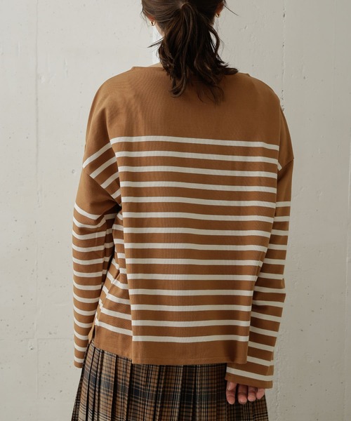 URBAN RESEARCH DOORS（アーバンリサーチドアーズ）の「ORCIVAL　WIDE BOAT NECK PULLOVER（Tシャツ/カットソー・レディース・ホワイト系その他/ブラウン系その他・1）」の11枚目の写真
