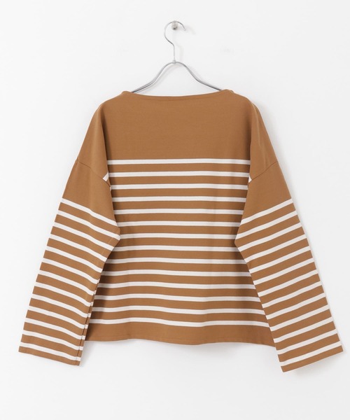URBAN RESEARCH DOORS（アーバンリサーチドアーズ）の「ORCIVAL　WIDE BOAT NECK PULLOVER（Tシャツ/カットソー・レディース・ホワイト系その他/ブラウン系その他・1）」の4枚目の写真