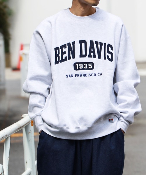 BEN DAVIS（ベンデイビス）の「【BEN DAVIS】カレッジスウェットクルー（スウェット・メンズ・オフホワイト/ネイビー/グリーン・L/M/XL/S）」の20枚目の写真