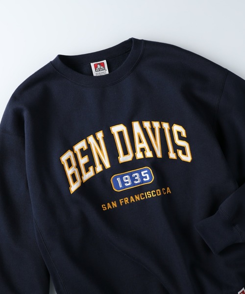 BEN DAVIS（ベンデイビス）の「【BEN DAVIS】カレッジスウェットクルー（スウェット・メンズ・オフホワイト/ネイビー/グリーン・L/M/XL/S）」の9枚目の写真