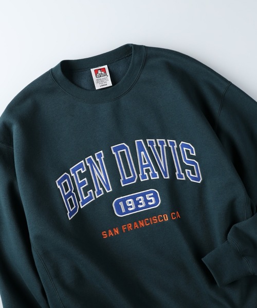 BEN DAVIS（ベンデイビス）の「【BEN DAVIS】カレッジスウェットクルー（スウェット・メンズ・オフホワイト/ネイビー/グリーン・L/M/XL/S）」の8枚目の写真