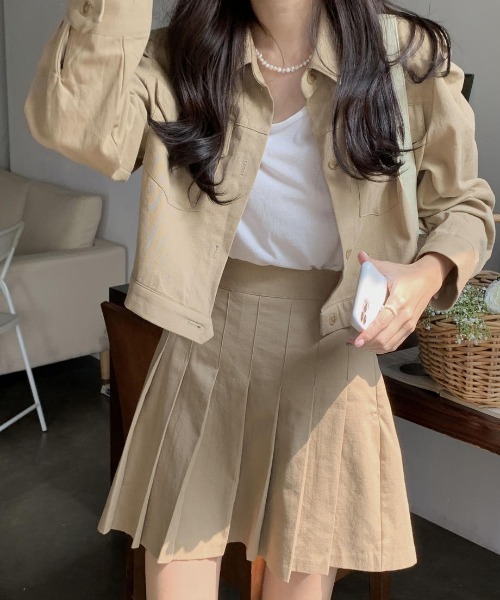 mood for a day（ムードフォーアデイ）の「precious skirt / プリーツミニスカート（スカート・レディース・ベージュ・FREE）」の11枚目の写真