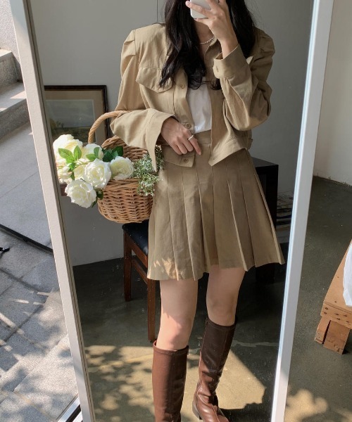 mood for a day（ムードフォーアデイ）の「precious skirt / プリーツミニスカート（スカート・レディース・ベージュ・FREE）」の5枚目の写真