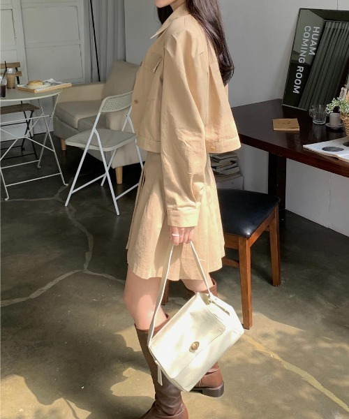 mood for a day（ムードフォーアデイ）の「precious skirt / プリーツミニスカート（スカート・レディース・ベージュ・FREE）」の13枚目の写真