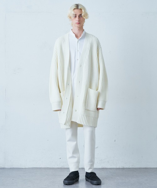 Lui's（ルイス）の「スーパービッグカーディガン（カーディガン/ボレロ・メンズ・ホワイト/ブラック・FREE）」の15枚目の写真