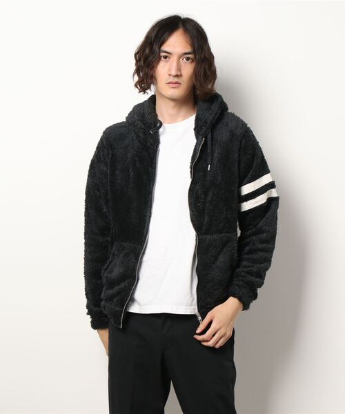 Bling Leads（ブリングリーズ）の「bling leads/ソフトシャギーボアZIPパーカー（その他アウター・メンズ・チャコールグレー/ブラック/ベージュ/ネイビー・MEDIUM/LARGE）」の8枚目の写真