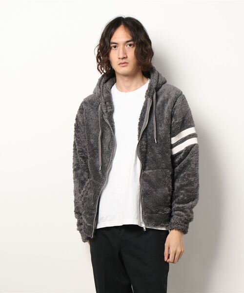 Bling Leads（ブリングリーズ）の「bling leads/ソフトシャギーボアZIPパーカー（その他アウター・メンズ・チャコールグレー/ブラック/ベージュ/ネイビー・MEDIUM/LARGE）」の9枚目の写真