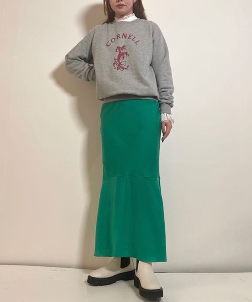 MADEMOISELLE ROPE'(マドモアゼル ロペ)の「<春まで使える>サテンマーメイドラインマキシスカート(スカート・レディース・ブラック/グレー/グリーン・38/36)」の20枚目の写真