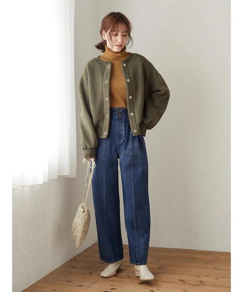 Green Parks(グリーンパークス)の「プチハイネックリブプルオーバー*(Tシャツ/カットソー・レディース・ライトグレー/ブラック/イエロー・FREE)」の8枚目の写真