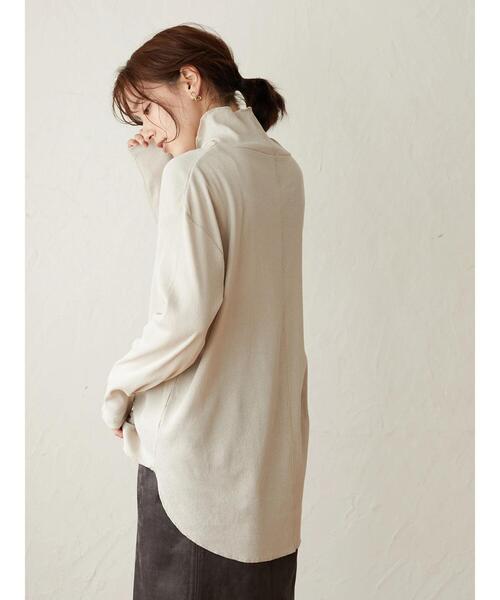 Green Parks(グリーンパークス)の「プチハイネックリブプルオーバー*(Tシャツ/カットソー・レディース・ライトグレー/ブラック/イエロー・FREE)」の6枚目の写真