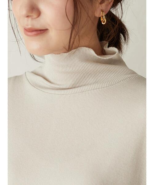 Green Parks(グリーンパークス)の「プチハイネックリブプルオーバー*(Tシャツ/カットソー・レディース・ライトグレー/ブラック/イエロー・FREE)」の5枚目の写真