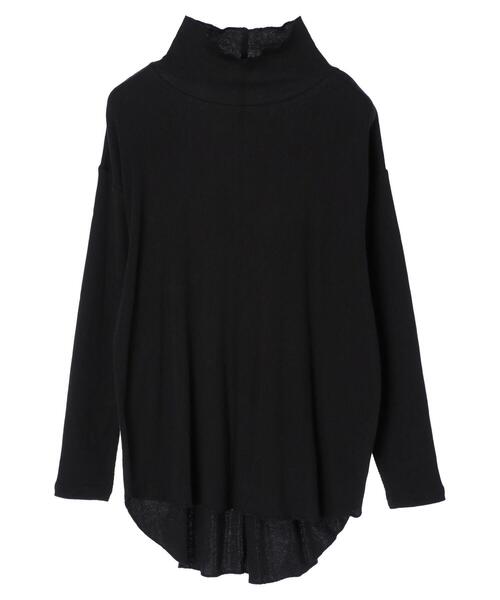 Green Parks(グリーンパークス)の「プチハイネックリブプルオーバー*(Tシャツ/カットソー・レディース・ライトグレー/ブラック/イエロー・FREE)」の2枚目の写真