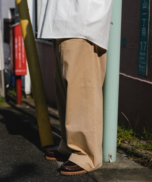 BROKEN BASE(ブロークンベース)の「ワイドチノパンツ(チノパンツ・メンズ・ホワイト/グリーン/ベージュ/ブラック・LARGE/MEDIUM/SMALL)」の11枚目の写真