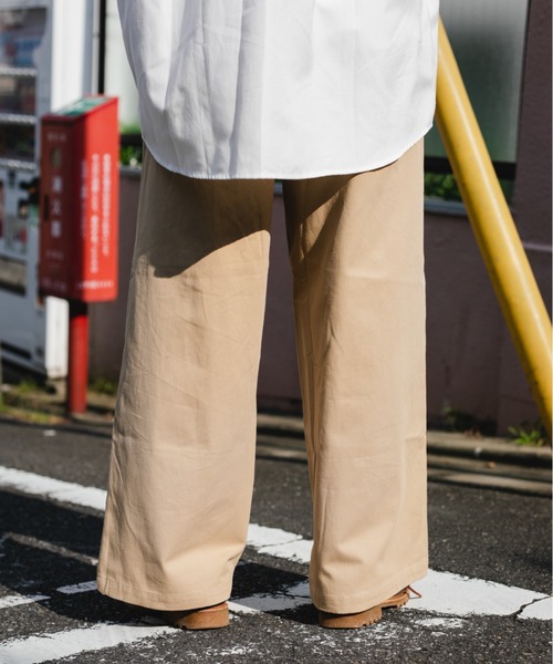 BROKEN BASE(ブロークンベース)の「ワイドチノパンツ(チノパンツ・メンズ・ホワイト/グリーン/ベージュ/ブラック・LARGE/MEDIUM/SMALL)」の12枚目の写真