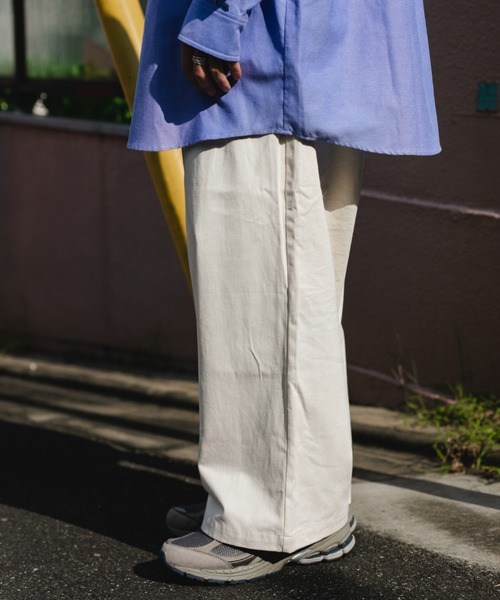 BROKEN BASE(ブロークンベース)の「ワイドチノパンツ(チノパンツ・メンズ・ホワイト/グリーン/ベージュ/ブラック・LARGE/MEDIUM/SMALL)」の9枚目の写真