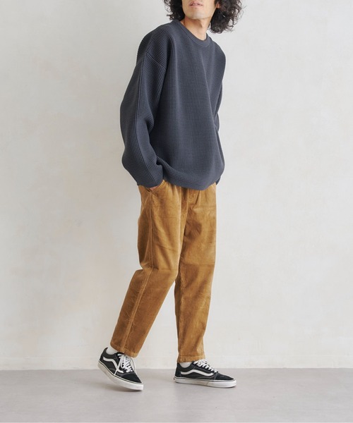 CPCM（シーピーシーエム）の「エステルワッフルプルオーバー（ニット/セーター・メンズ・チャコールグレー/グレイッシュベージュ/グリーン/ブルー・MEDIUM/LARGE）」の11枚目の写真