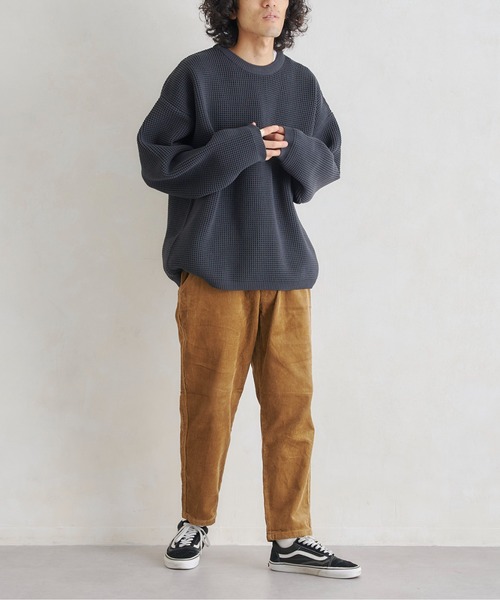 CPCM（シーピーシーエム）の「エステルワッフルプルオーバー（ニット/セーター・メンズ・チャコールグレー/グレイッシュベージュ/グリーン/ブルー・MEDIUM/LARGE）」の22枚目の写真