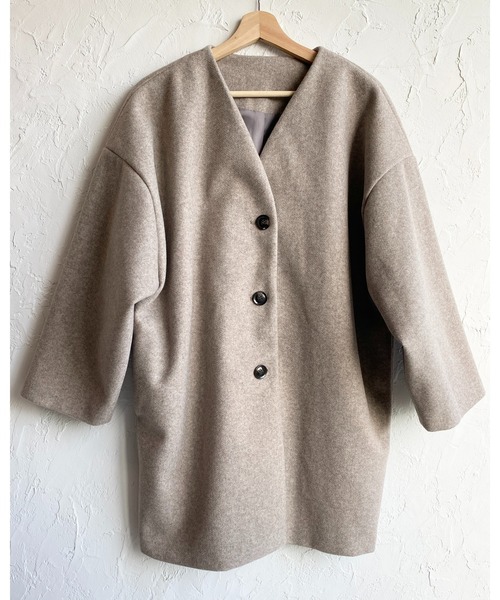 She's Closet（シーズクローゼット）の「ノーカラー Vネックミドル丈