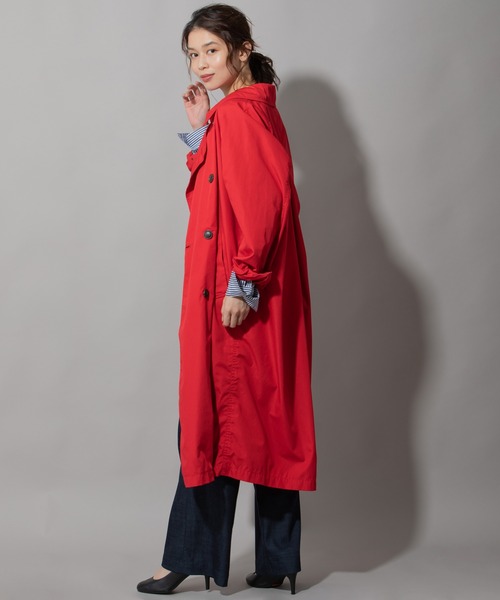 Munich(ミューニック)の「ポリエステルコットンウェザーダブルブレストコート(トレンチコート・レディース・ベージュ/レッド/オフホワイト/カーキ・S/XS)」の6枚目の写真