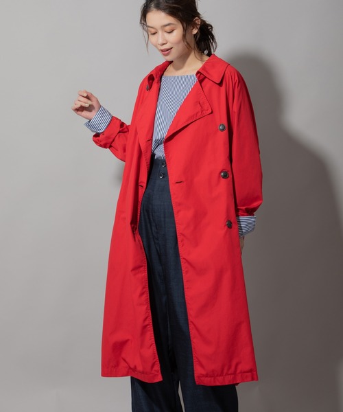 Munich(ミューニック)の「ポリエステルコットンウェザーダブルブレストコート(トレンチコート・レディース・ベージュ/レッド/オフホワイト/カーキ・S/XS)」の9枚目の写真