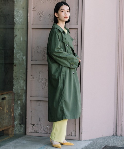 Munich(ミューニック)の「ポリエステルコットンウェザーダブルブレストコート(トレンチコート・レディース・ベージュ/レッド/オフホワイト/カーキ・S/XS)」の21枚目の写真