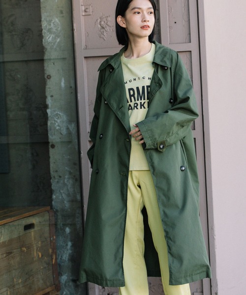 Munich(ミューニック)の「ポリエステルコットンウェザーダブルブレストコート(トレンチコート・レディース・ベージュ/レッド/オフホワイト/カーキ・S/XS)」の19枚目の写真