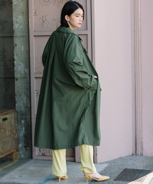 Munich(ミューニック)の「ポリエステルコットンウェザーダブルブレストコート(トレンチコート・レディース・ベージュ/レッド/オフホワイト/カーキ・S/XS)」の16枚目の写真