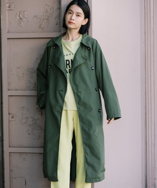 Munich(ミューニック)の「ポリエステルコットンウェザーダブルブレストコート(トレンチコート・レディース・ベージュ/レッド/オフホワイト/カーキ・S/XS)」の18枚目の写真