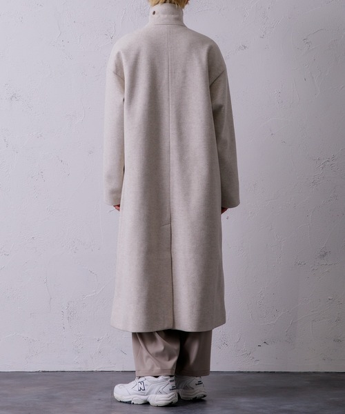 Adoon plain（アドーンプレーン）の「【Adoon plain】スタンドビッグコート（その他アウター・メンズ・ブラック/アイボリー・MEDIUM/LARGE）」の3枚目の写真