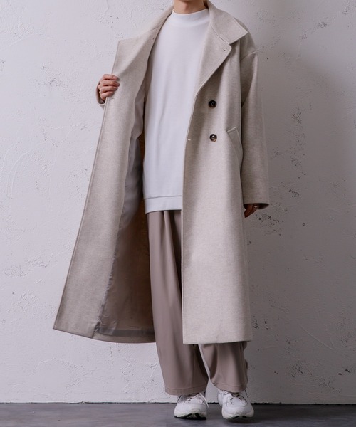 Adoon plain（アドーンプレーン）の「【Adoon plain】スタンドビッグコート（その他アウター・メンズ・ブラック/アイボリー・MEDIUM/LARGE）」の12枚目の写真