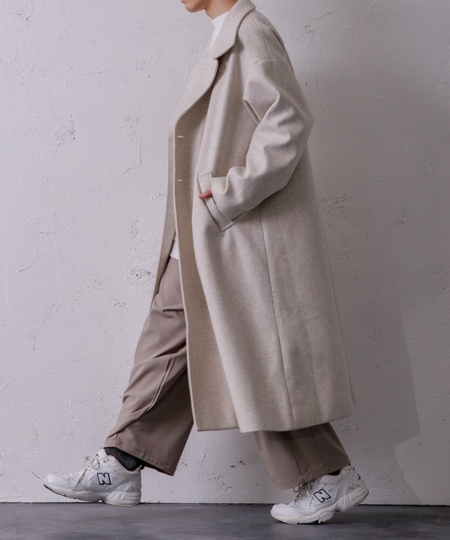 Adoon plain（アドーンプレーン）の「【Adoon plain】スタンドビッグコート（その他アウター・メンズ・ブラック/アイボリー・MEDIUM/LARGE）」の16枚目の写真