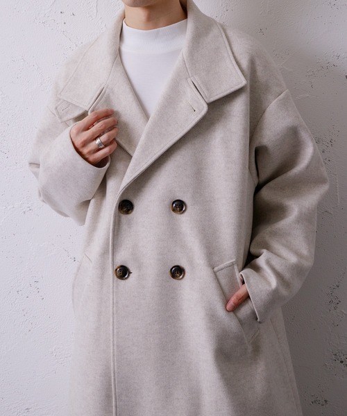 Adoon plain（アドーンプレーン）の「【Adoon plain】スタンドビッグコート（その他アウター・メンズ・ブラック/アイボリー・MEDIUM/LARGE）」の13枚目の写真