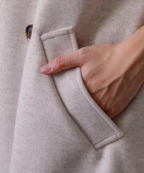 Adoon plain（アドーンプレーン）の「【Adoon plain】スタンドビッグコート（その他アウター・メンズ・ブラック/アイボリー・MEDIUM/LARGE）」の21枚目の写真